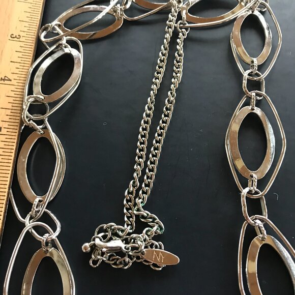 NY Collection 36" Concentric Ovals Necklace w/Lobster Claw Clasp - Picture 4 of 9